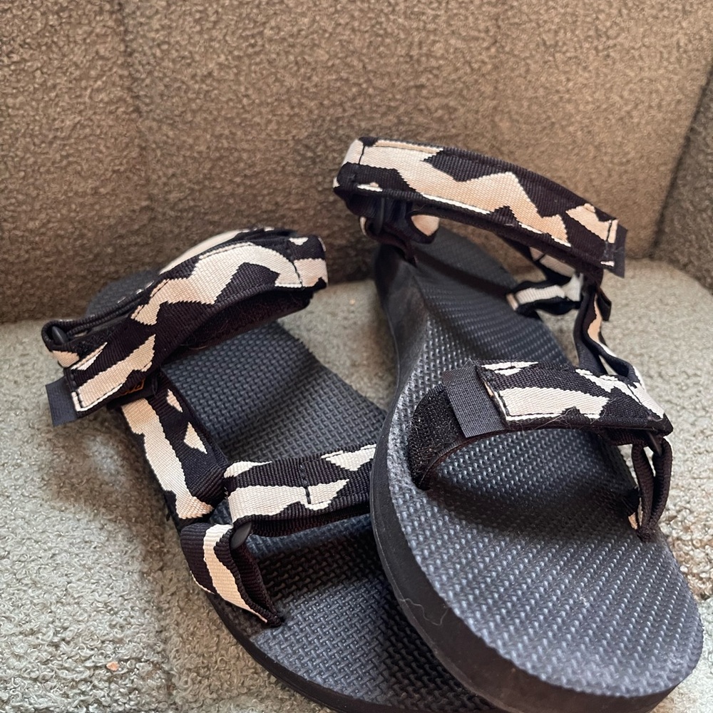 Stylish Black and White Teva Sandals